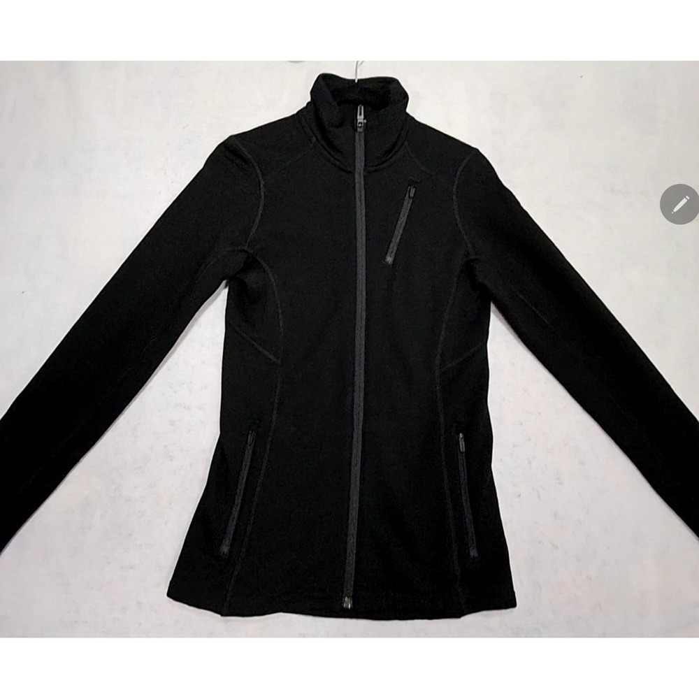 Icebreaker RealFLEECE Jacket Women XS Wool Fleece Sweatshirt Black Full Zip